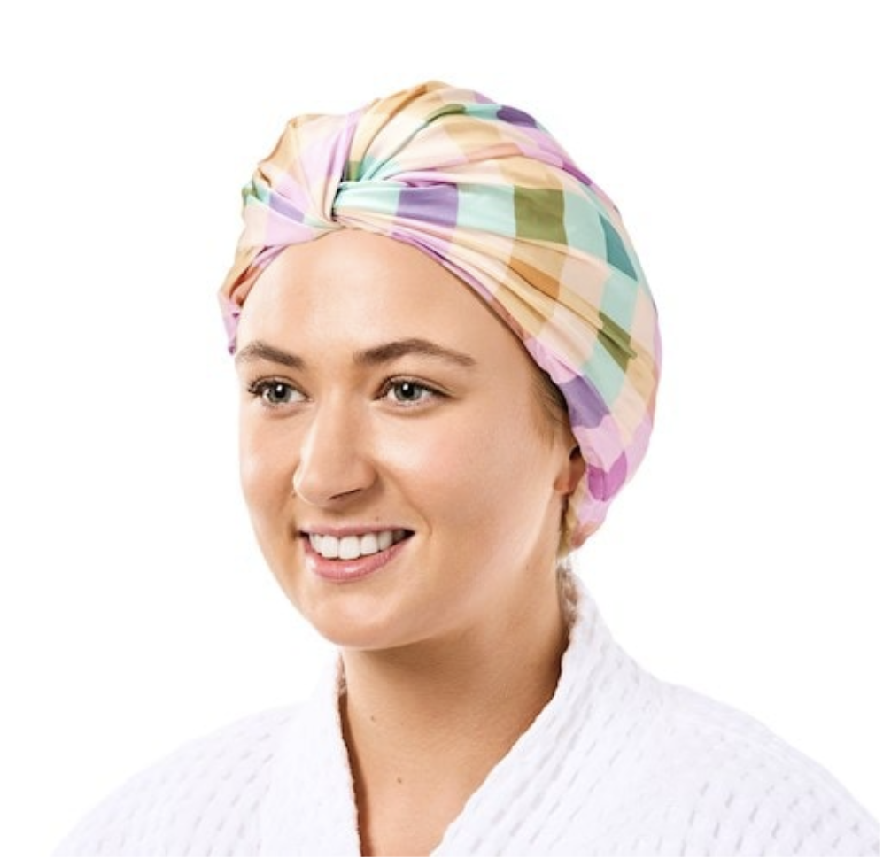 Gingham shower cap