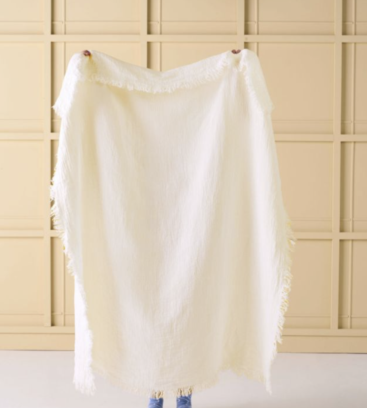 white linen throw